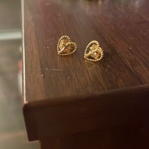 14k gold cross heart earrings⭐️